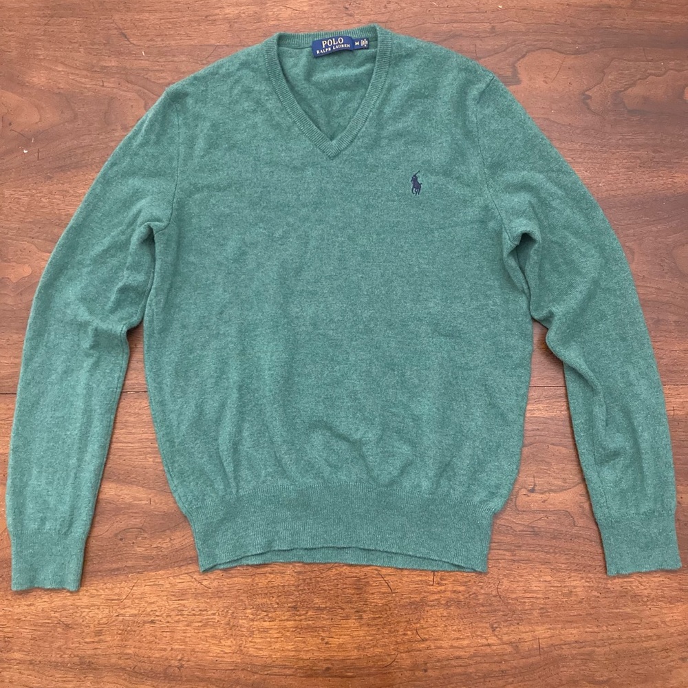 Polo emerald green merino wool sweater